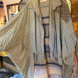 Kantha Bae Multi Striped Patterned Kimono Jacket